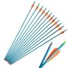 ZSHJG 12 Pieces Archery 30 Inch Aluminum Arrows Hunting Practice Arrows Spine 500 with Arrow Quiver Tube for Outdoor Shooting Targeting (Blue) view 1
