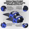 Schiek Sports 1900 Ultimate Hand Grip - 9 mm Thick Neoprene Grips for Weight Lifting (Blue, Large) view 3