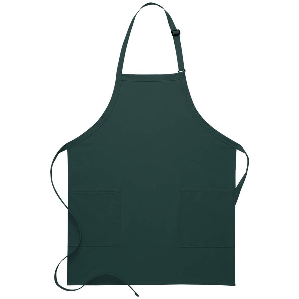 DayStar Apparel 230 Two Patch Pocket Bib Apron, Hunter