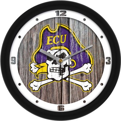 SunTime East Carolina Pirates - Weathered Wood Wall Clock