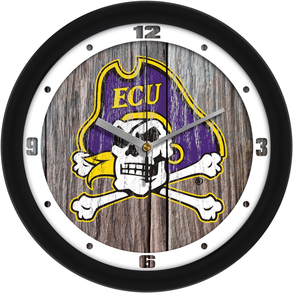 SunTime East Carolina Pirates - Weathered Wood Wall Clock