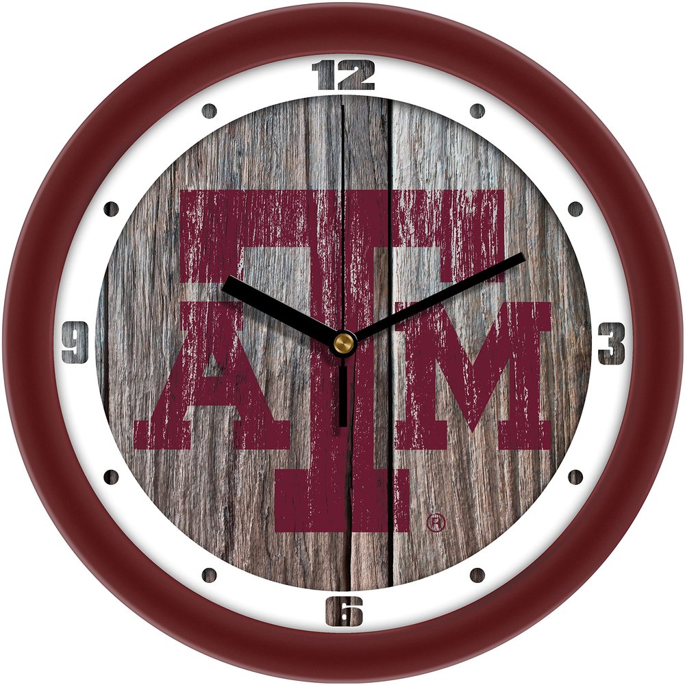 SunTime Texas A&M Aggies - Weathered Wood Wall Clock
