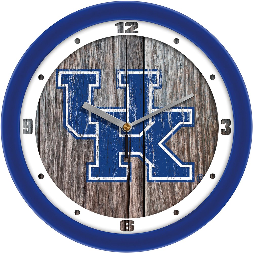 SunTime Kentucky Wildcats - Weathered Graphic Wall Clock -Silent Non-Ticking - 11.5"