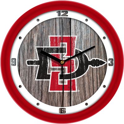 San Diego State Aztecs - Weathered Wood Wall Clock