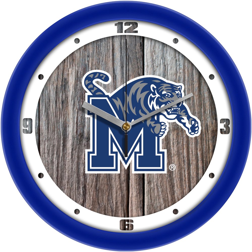 SunTime Memphis Tigers - Weathered Wood Wall Clock