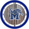 SunTime Memphis Tigers - Weathered Wood Wall Clock view 1