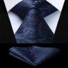 HISDERN Men's Vest Tie Set Paisley Floral Jacquard Classic Silk Necktie Pocket Square Waistcoat for Suit or Tuxedo view 3