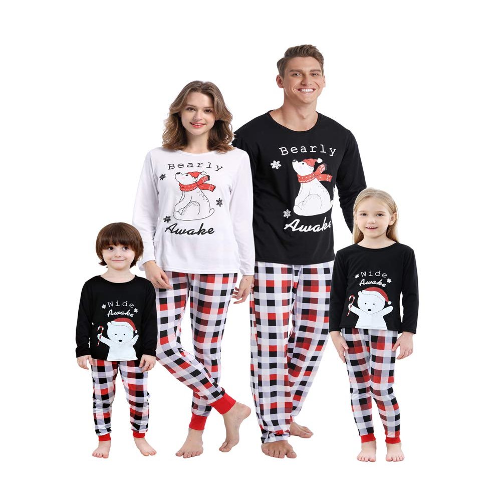 MyFav Matching Family Christmas Pajamas Set Soft Holiday Clothes Sleepwear