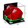 Better Display Cases Acrylic Baseball Cap Display Case with Mirror, Wall Mount, White Risers and Turf Base (A006-WR) view 2