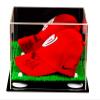 Better Display Cases Acrylic Baseball Cap Display Case with Mirror, Wall Mount, White Risers and Turf Base (A006-WR) view 3