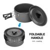 Dioche Camping Cookware Sets, Outdoor Camping Hiking Picnic Barbecue Cooking Pans Pot Mess Set for 2-3 People view 2