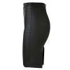 Flygo Women's Midi Length Faux Leather Skirt Stretch Bodycon Pencil Skirts (Large, Black) view 3