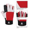 FitsT4 Sports Sailing Gloves 3/4 Finger and Grip Great for Sailing, Yachting, Paddling, Kayaking, Fishing, Dinghying Water Sports for Men and Women Red M view 2