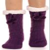 ANTSANG Women Slipper Socks Fluffy Fuzzy Cozy Cabin Fleece Plush Non Slip Stocking Stuffers Winter Christmas Socks with Grips(Purple) view 1