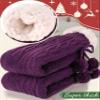 ANTSANG Women Slipper Socks Fluffy Fuzzy Cozy Cabin Fleece Plush Non Slip Stocking Stuffers Winter Christmas Socks with Grips(Purple) view 3