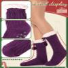 ANTSANG Women Slipper Socks Fluffy Fuzzy Cozy Cabin Fleece Plush Non Slip Stocking Stuffers Winter Christmas Socks with Grips(Purple) view 4