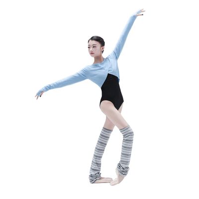 118146001 Baiwu Girls Ballet Cross Front Sweater Ballet Hand Protect Warm up Dancewear (L 170, Ice Blue)