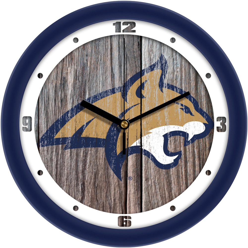 SunTime Montana State Bobcats - Weathered Wood Wall Clock