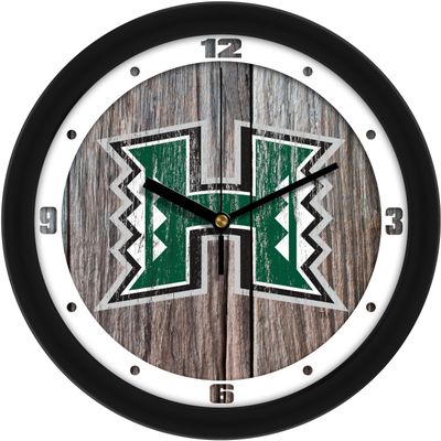 SunTime Hawaii Warriors - Weathered Wood Wall Clock