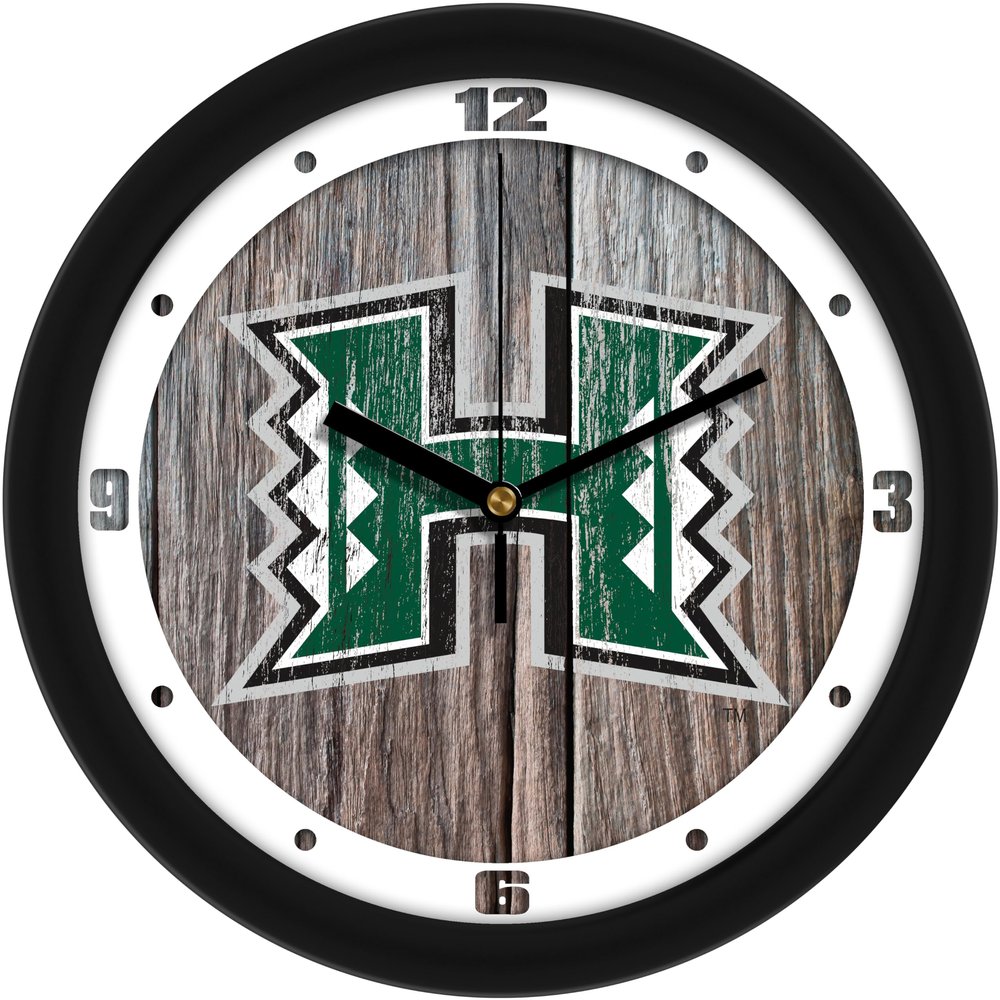 SunTime Hawaii Warriors - Weathered Wood Wall Clock