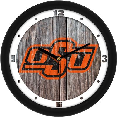 SunTime Oklahoma State Cowboys - Weathered Wood Wall Clock