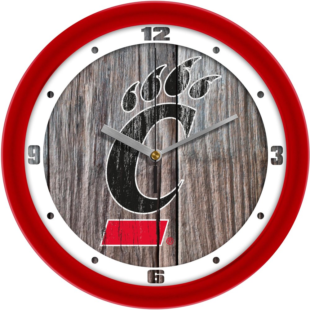 SunTime Cincinnati Bearcats - Weathered Wood Wall Clock