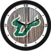 SunTime South Florida Bulls - Weathered Wood Wall Clock view 1