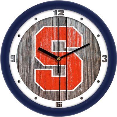 SunTime Syracuse Orange - Weathered Wood Wall Clock