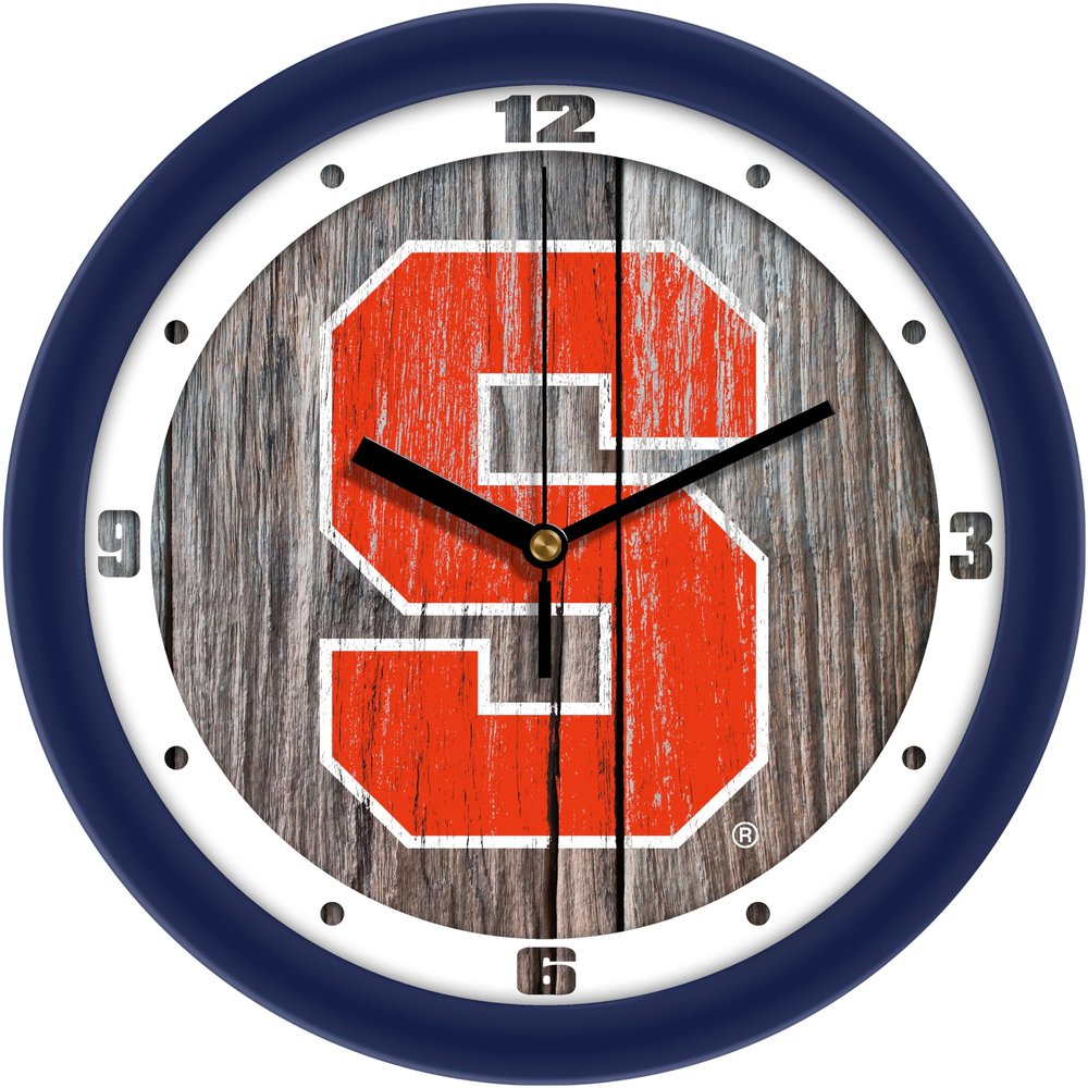 SunTime Syracuse Orange - Weathered Wood Wall Clock