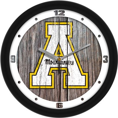 SunTime Appalachian State Mountaineers - Weathered Wood Wall Clock