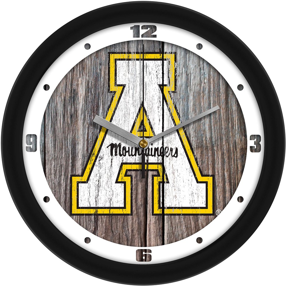 SunTime Appalachian State Mountaineers - Weathered Wood Wall Clock