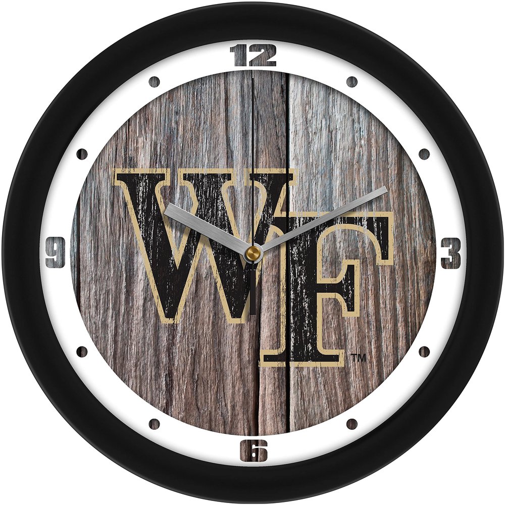 SunTime Wake Forest Demon Deacons - Weathered Wood Wall Clock