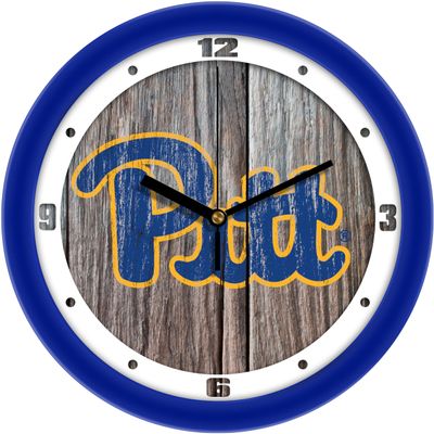 SunTime Pittsburgh Panthers - Weathered Wood Team Wall Clock - 11.5"