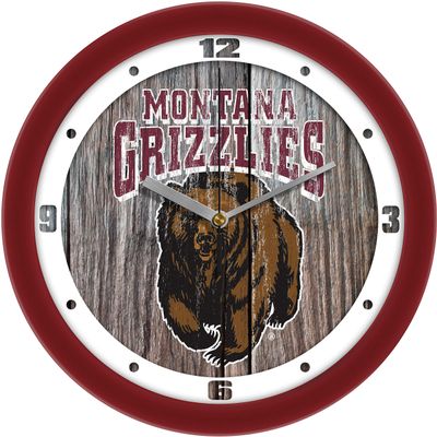 SunTime Montana Grizzlies - Weathered Wood Wall Clock