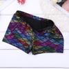 inlzdz Kids Girls Shiny Scales Printed Sports Active Shorts Ballet Dance Gymnastic Underwear Bottoms Colorful 3-4 view 3