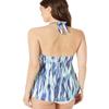 24th & Ocean Women's Standard Wrap Front Halter Tankini Swimsuit Top, Navy//on The Horizon, S view 3