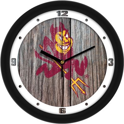 Arizona State Sun Devils - Weathered Wood Wall Clock