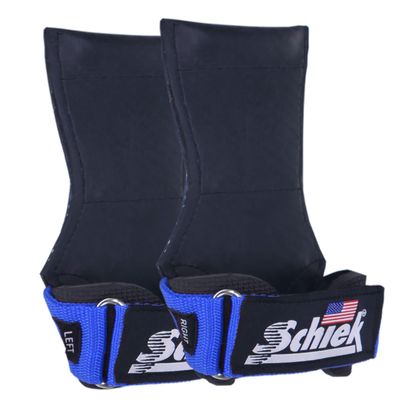 Schiek Sports 1900 Ultimate Hand Grip - 9 mm Thick Neoprene Grips for Weight Lifting - Ultra Durable Non Slip Secure Grip (Blue, Medium)