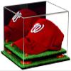Better Display Cases Acrylic Baseball Cap Display Case with Mirror, Orange Risers and Turf Base (A006-OR) view 1