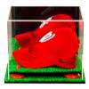 Better Display Cases Acrylic Baseball Cap Display Case with Mirror, Orange Risers and Turf Base (A006-OR) view 2