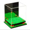 Better Display Cases Acrylic Baseball Cap Display Case with Mirror, Orange Risers and Turf Base (A006-OR) view 4
