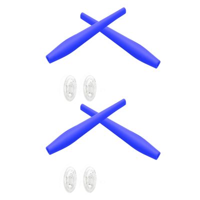2 Pair Blue Replacement Earsocks & Nosepieces Kits for Oakley Crosshair 2.0 OO4044