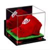Better Display Cases Acrylic Baseball Cap Display Case with Mirror, Wall Mount, Red Risers and Turf Base (A006-RR) view 1