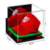 Better Display Cases Acrylic Baseball Cap Display Case with Mirror, Wall Mount, Red Risers and Turf Base (A006-RR) view 2