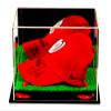 Better Display Cases Acrylic Baseball Cap Display Case with Mirror, Wall Mount, Red Risers and Turf Base (A006-RR) view 3