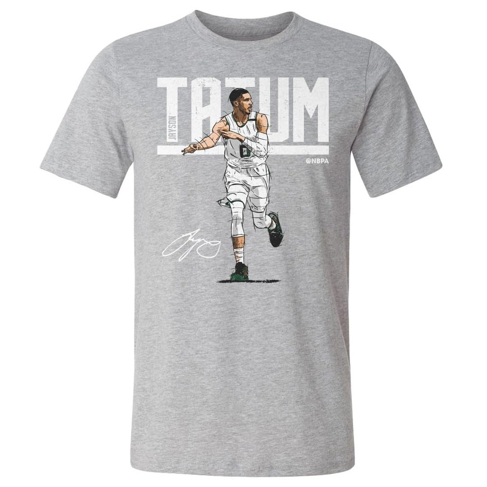500 LEVEL Jayson Tatum Shirt - Jayson Tatum Hyper W WHT (Heather Gray, XXX-Large)