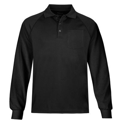 MOHEEN Men's Long Sleeve Moisture Wicking Performance Golf Polo Shirt (2XL,Black)