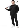 MOHEEN Men's Long Sleeve Moisture Wicking Performance Golf Polo Shirt (2XL,Black) view 2