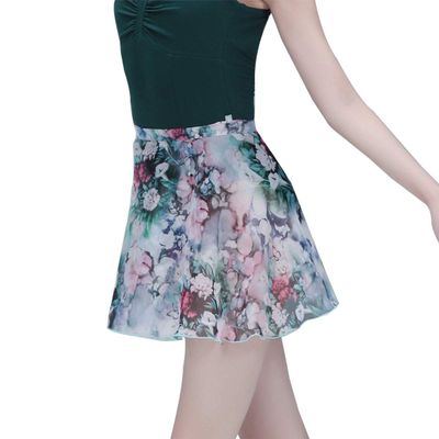 118145010 Dancewear Wholesale Wrap Skirt Ballet Polyester Dance Skirt (L 170, Green+Yellow)