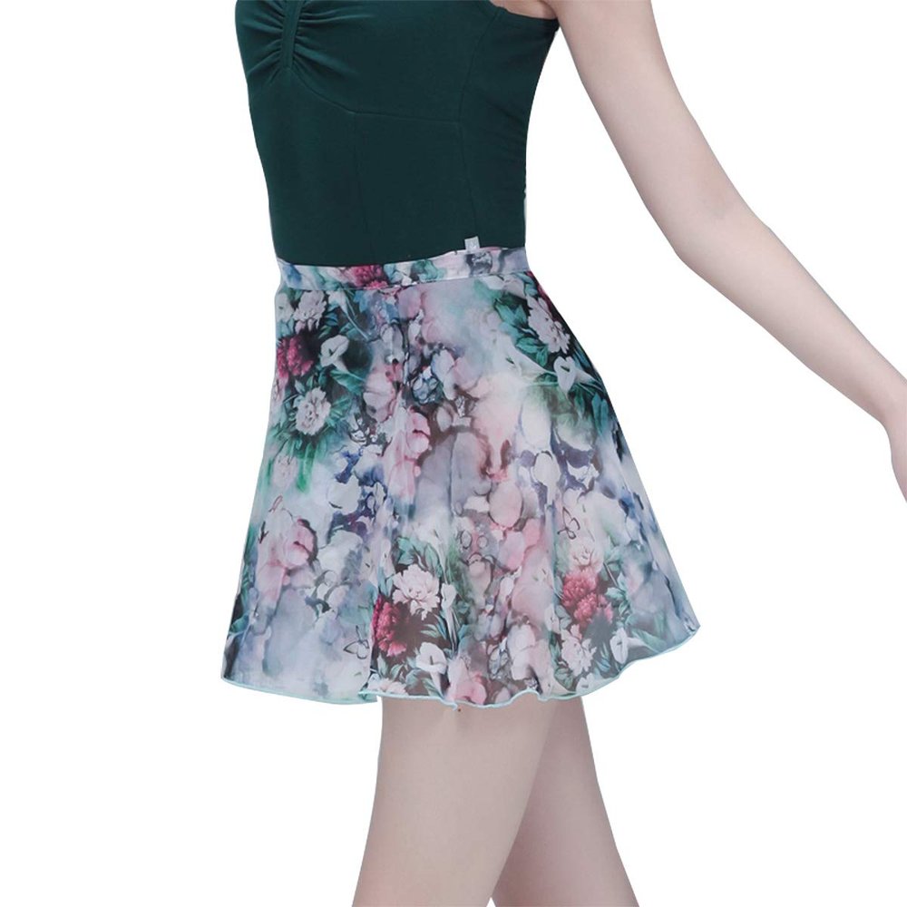 118145010 Dancewear Wholesale Wrap Skirt Ballet Polyester Dance Skirt (L 170, Green+Yellow)